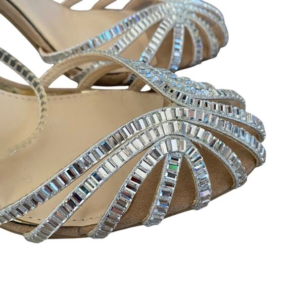 Jessica Simpson Jileta Crystals Mirror Embellished High Heel Sandals size 8.5 - Picture 3 of 15